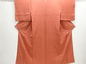 未使用品　花模様織り出し一つ紋色無地着物